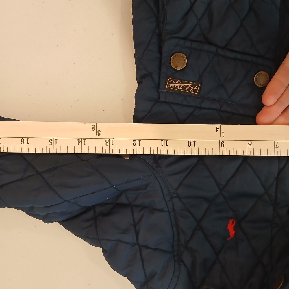 Polo Ralph Lauren Quilted Jacket Boys 2T Blue Corduroy Collar Preppy Equestrian - Picture 7 of 9